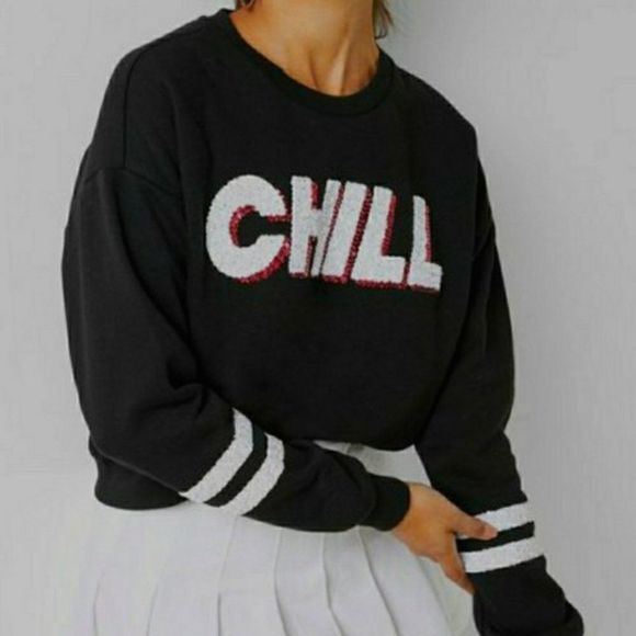 Forever 21 Black Chill Sweater Sweatshirt M - Picture 1 of 9